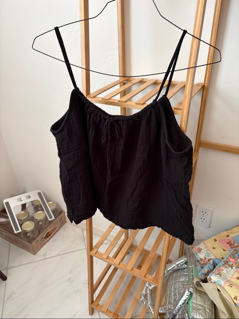 Women's Black Spaghetti Strap Tank Top